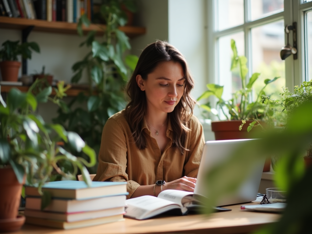 Espacio de trabajo de un blogger literario